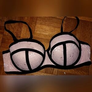 Pink lace bra